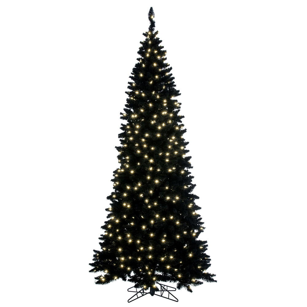Vickerman Artifical Flocked Black Slim Fir Christmas Tree