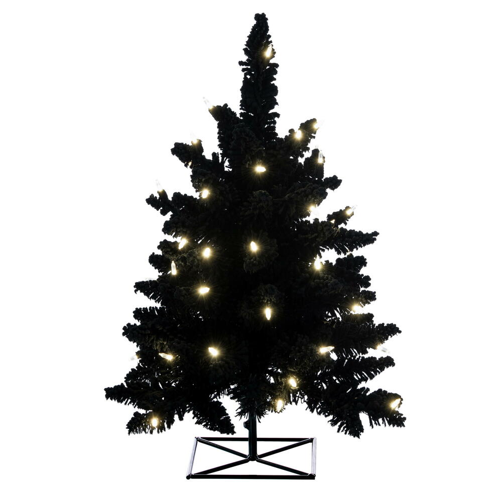 Vickerman Artifical Flocked Black Fir Christmas Tree