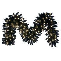 Vickerman Artifical Flocked Black Fir Garland