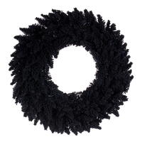 Vickerman Flocked Black Fir Artificial Wreath