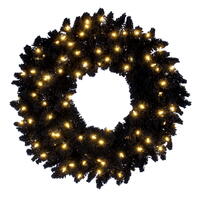 Vickerman Flocked Black Fir Artificial Wreath