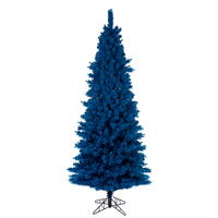 Vickerman Artifical Flocked Turquoise Slim Fir Christmas Tree