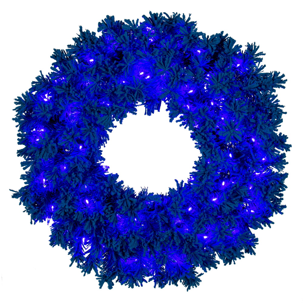 Vickerman Flocked Turquoise Fir Artificial Wreath
