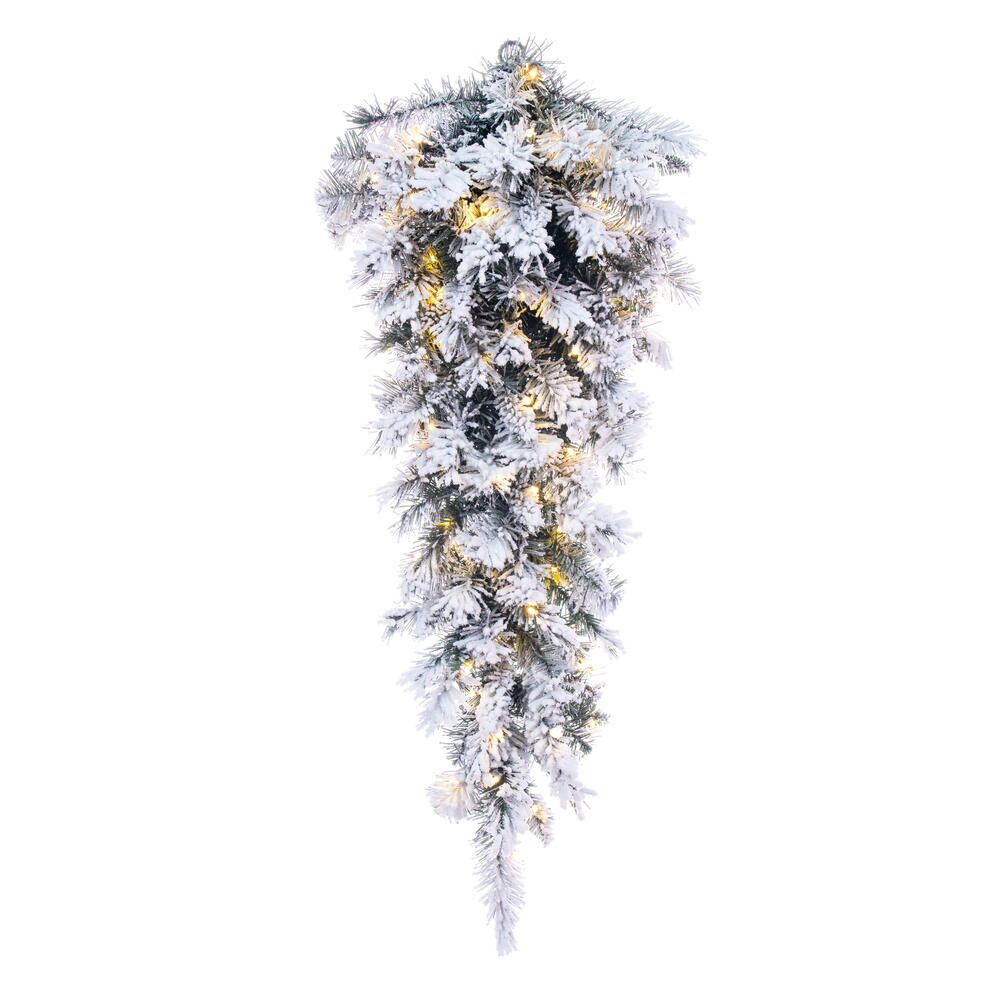 Vickerman Frosted Glacier Pine Artificial Teardrop