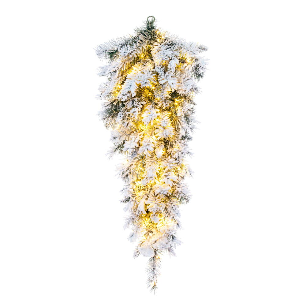 Vickerman Frosted Glacier Pine Artificial Teardrop