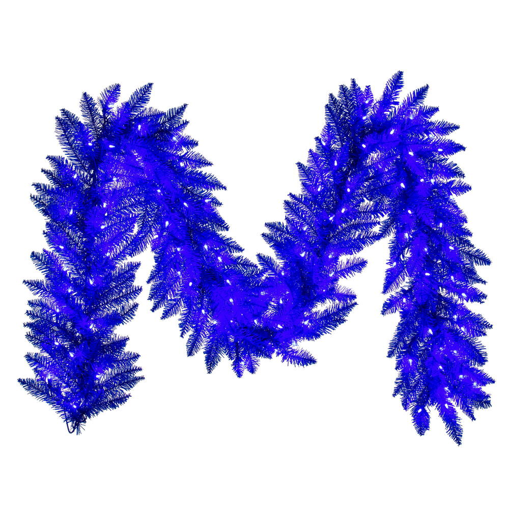 Vickerman 9' x 14" Blue Artificial Garland