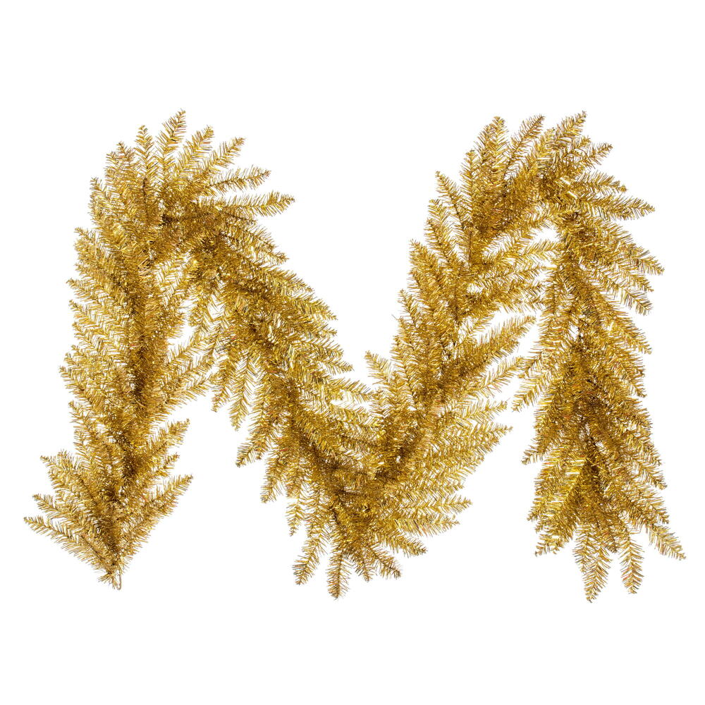 Vickerman 9' x 14" Gold Tinsel Artificial Garland