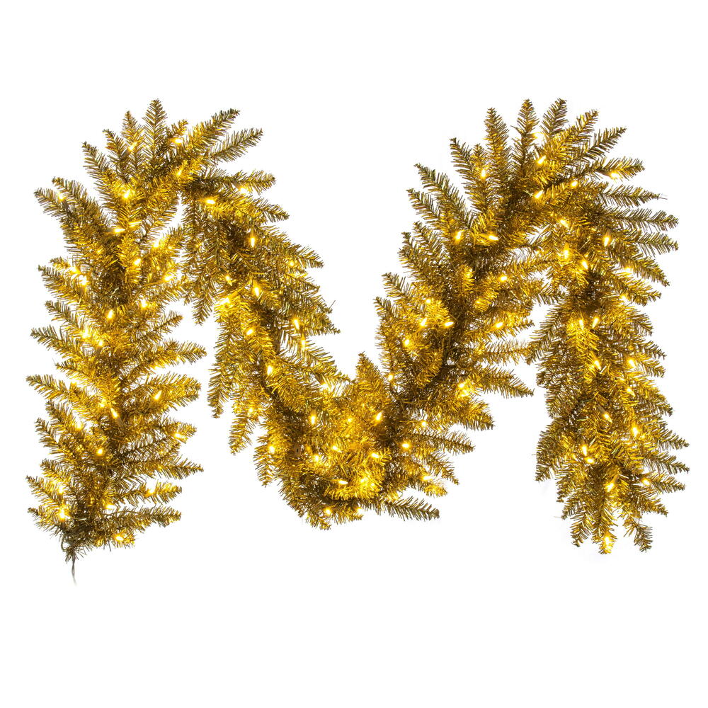 Vickerman 9' x 14" Gold Tinsel Artificial Garland