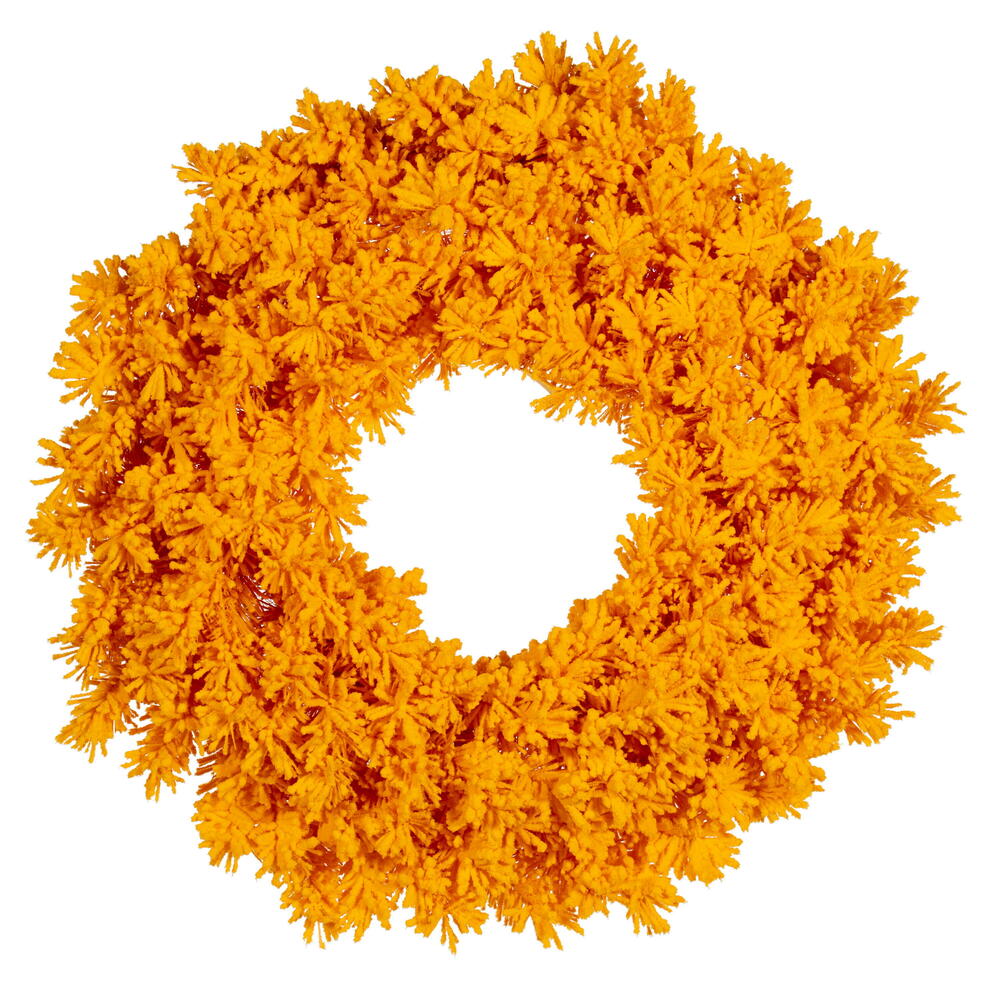 Vickerman Flocked Yellow Artificial Wreath