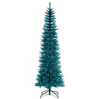Vickerman Aqua Tinsel Pencil Artificial Christmas Tree