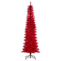 Vickerman Red Pencil Artificial Unlit Christmas Tree