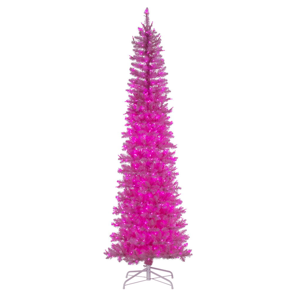 Vickerman Pink Pencil Artificial Christmas Tree