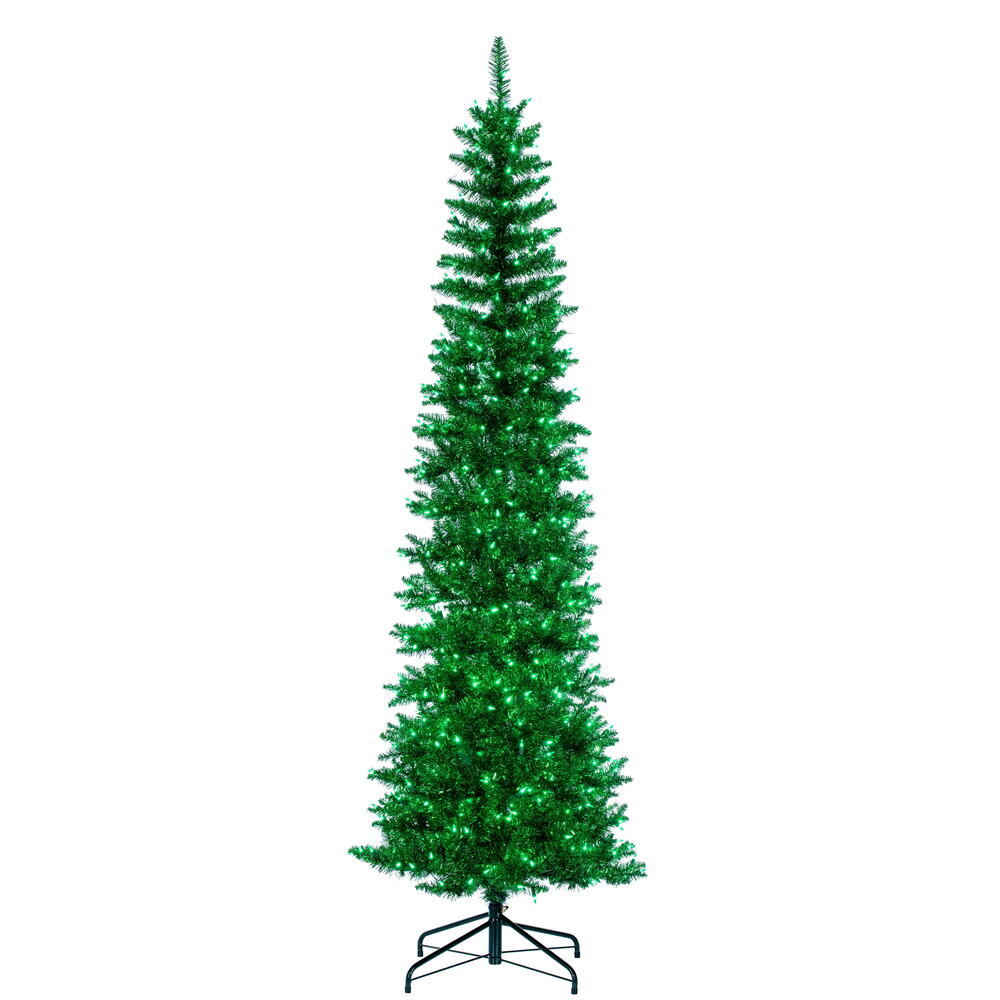 Vickerman Green Tinsel Pencil Artificial Christmas Tree