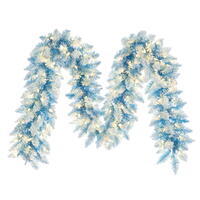 Vickerman 9' x 12" Flocked Baby Blue Pencil Fir Artificial Garland