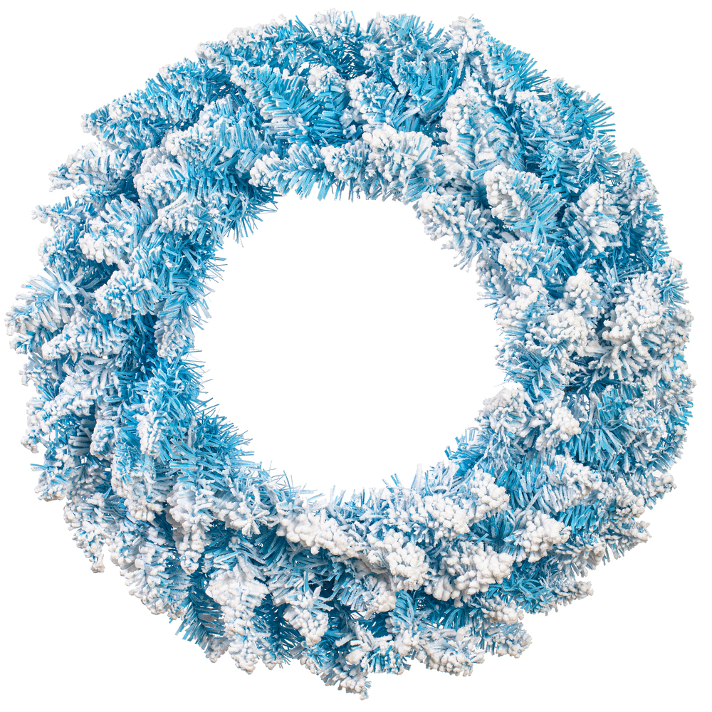 Vickerman Flocked Baby Blue Pencil Fir Artificial Wreath