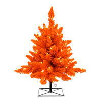 Vickerman Artificial Flocked Orange Fir Christmas Tree