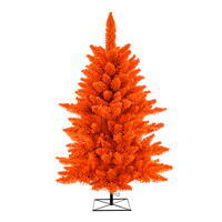 Vickerman Artificial Flocked Orange Fir Christmas Tree