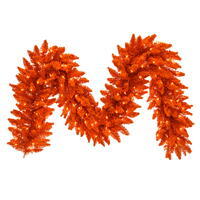 Vickerman Artificial Flocked Orange Fir Garland