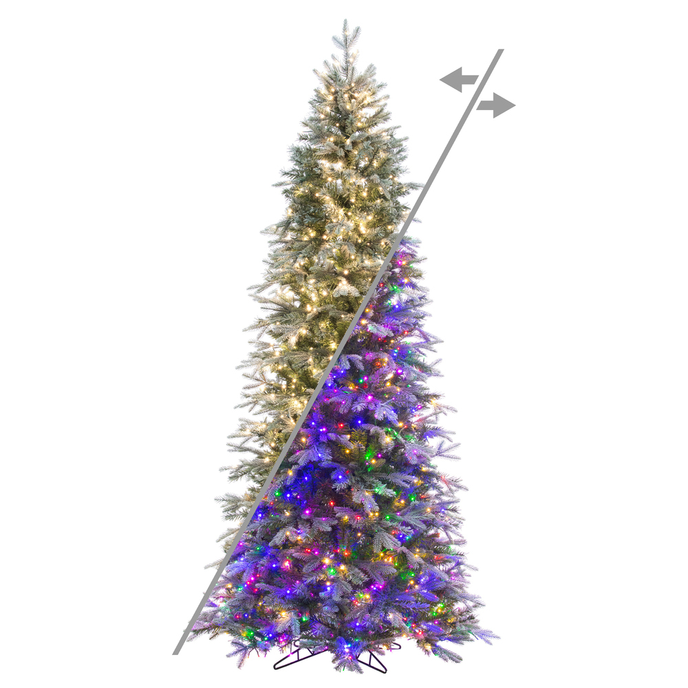 Vickerman Artificial Frosted Slim Sheldon Fir Christmas Tree