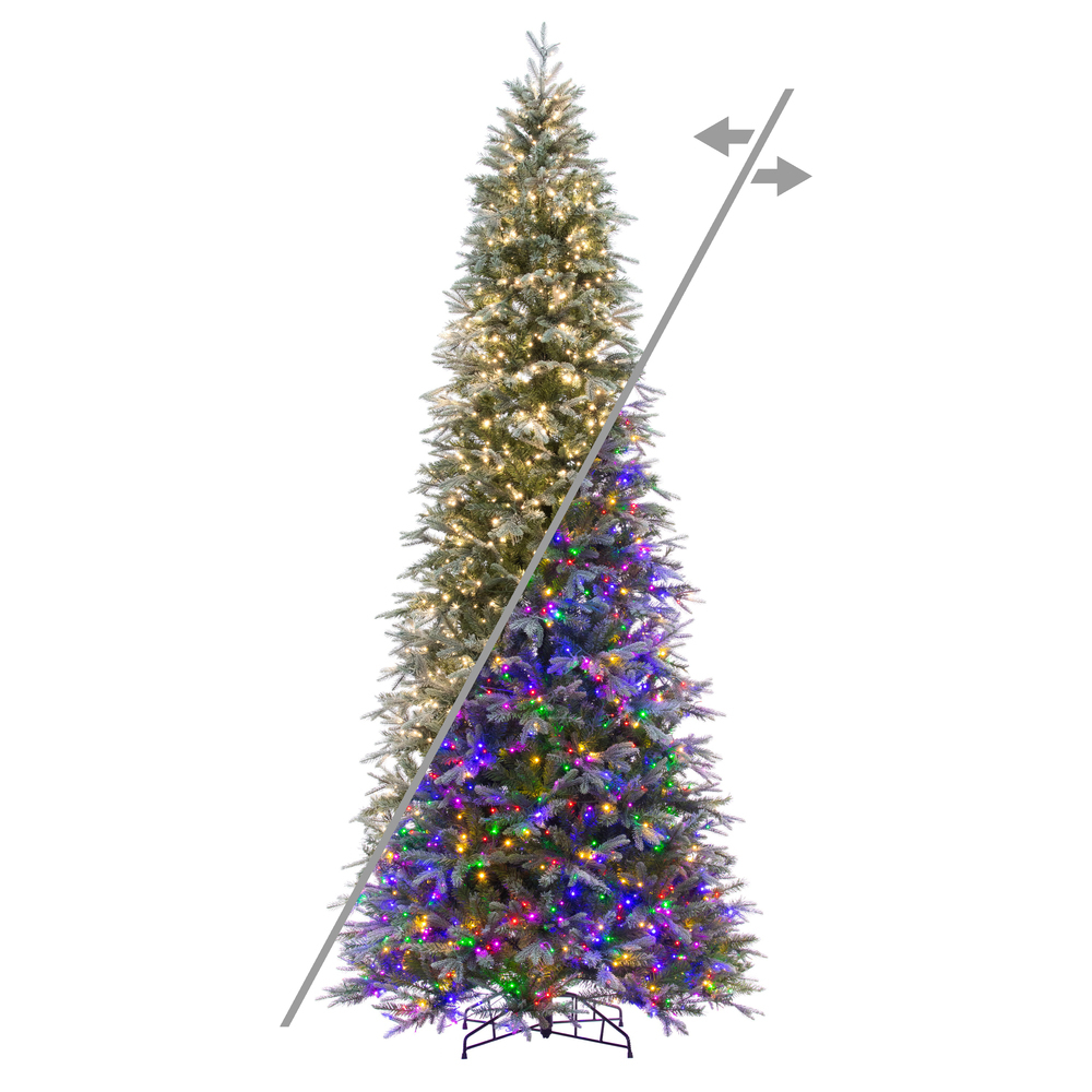Vickerman Artificial Frosted Slim Sheldon Fir Christmas Tree