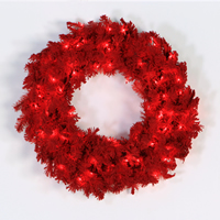 Vickerman Flocked Red Artificial Christmas Wreath
