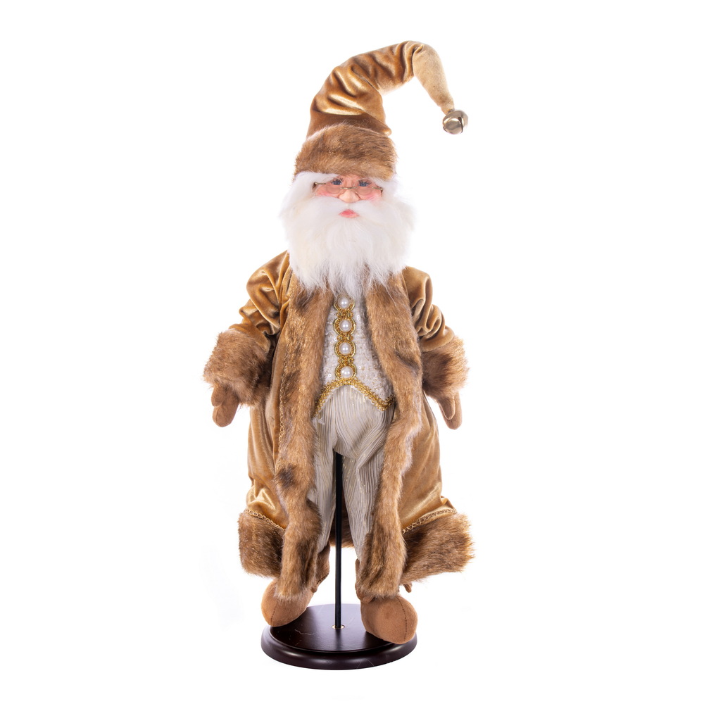 Vickerman Mocha Velvet Santa Doll with Stand