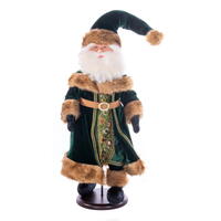 Vickerman Emerald Green Velvet Santa Doll with Stand