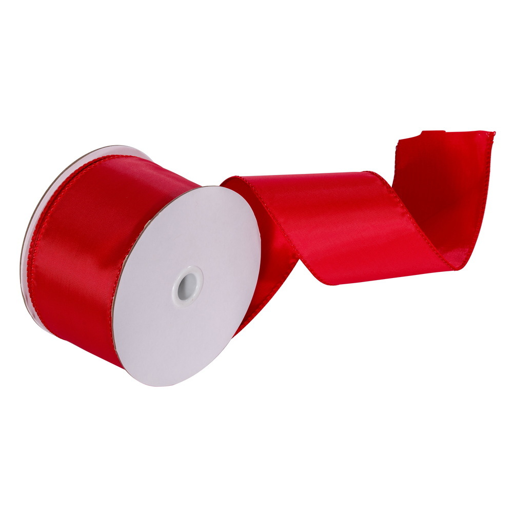 Vickerman Red Nylon Wired Outdoor Ribbon
