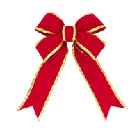 Vickerman Red-Gold Velvet Indoor Bow