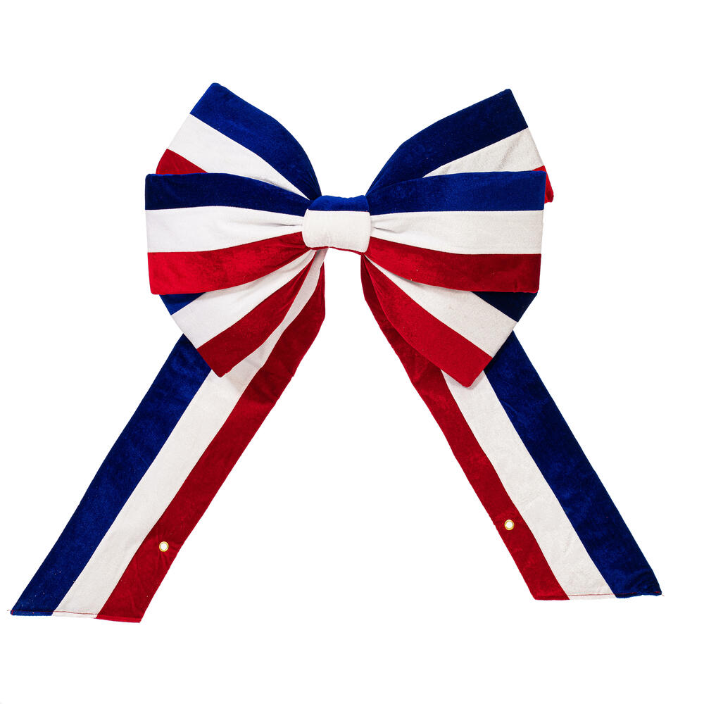 Vickerman Red-White-Blue Velvet Bow, Limited UV
