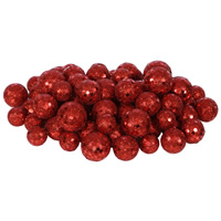 Vickerman Black Glitter Ball Ornaments 72/Pk