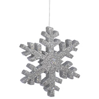12" Silver Outdoor Glitter Snowflake