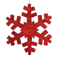 18" Red Outdoor Glitter Snowflake