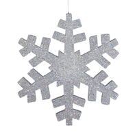 18" Silver Outdoor Glitter Snowflake
