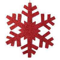 24" Red Outdoor Glitter Snowflake