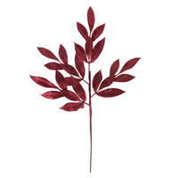 22" Burgundy Glit BayLeaf Spray 12/Bg