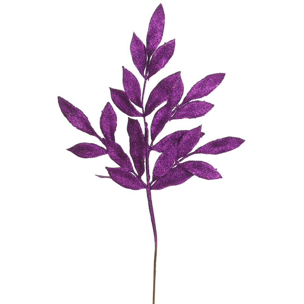 Vickerman 22" Glitter BayLeaf Artificial Christmas Spray