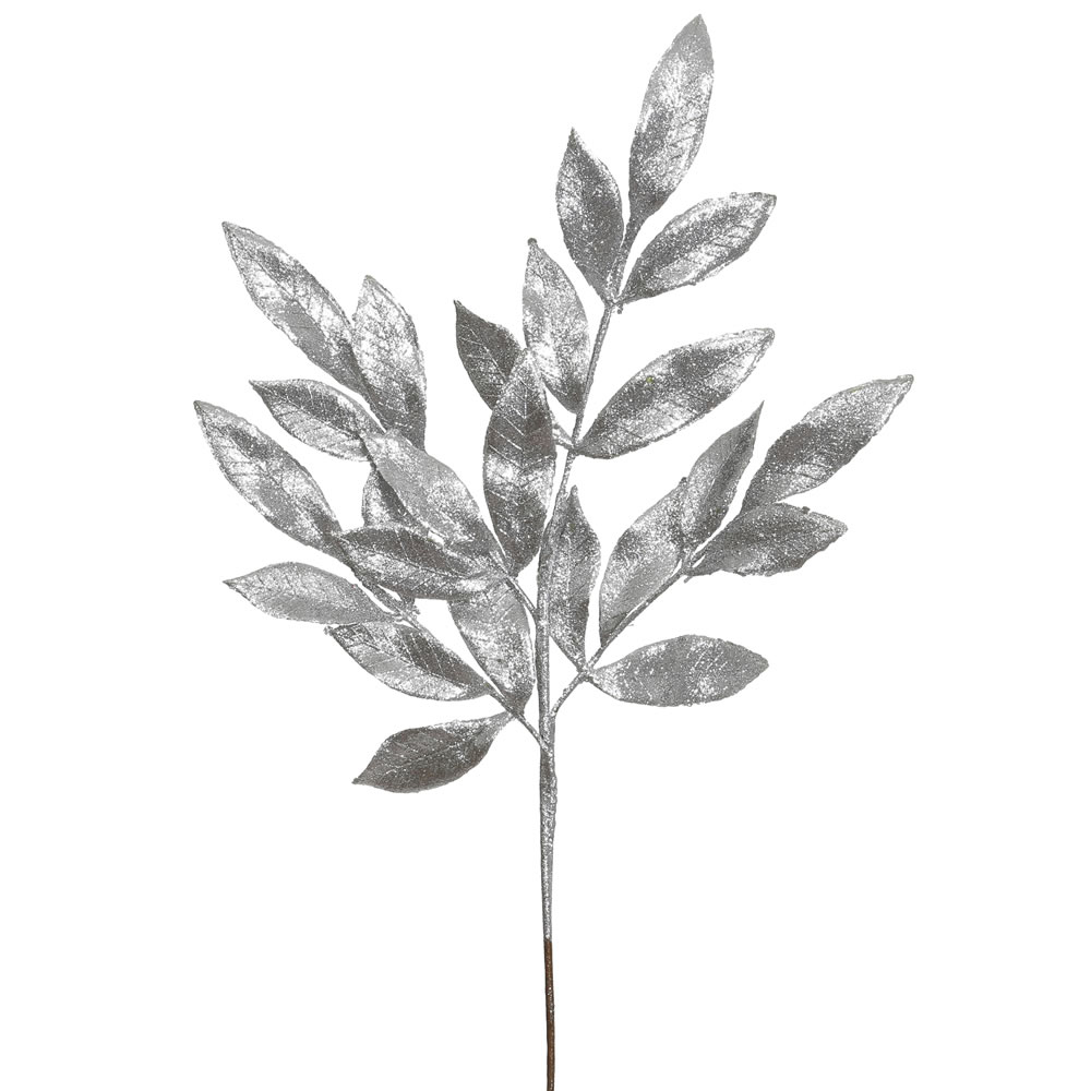 Vickerman 22" Glitter BayLeaf Artificial Christmas Spray