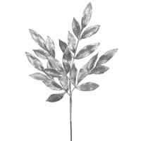22" Silver Glit BayLeaf Spray 12/Bg