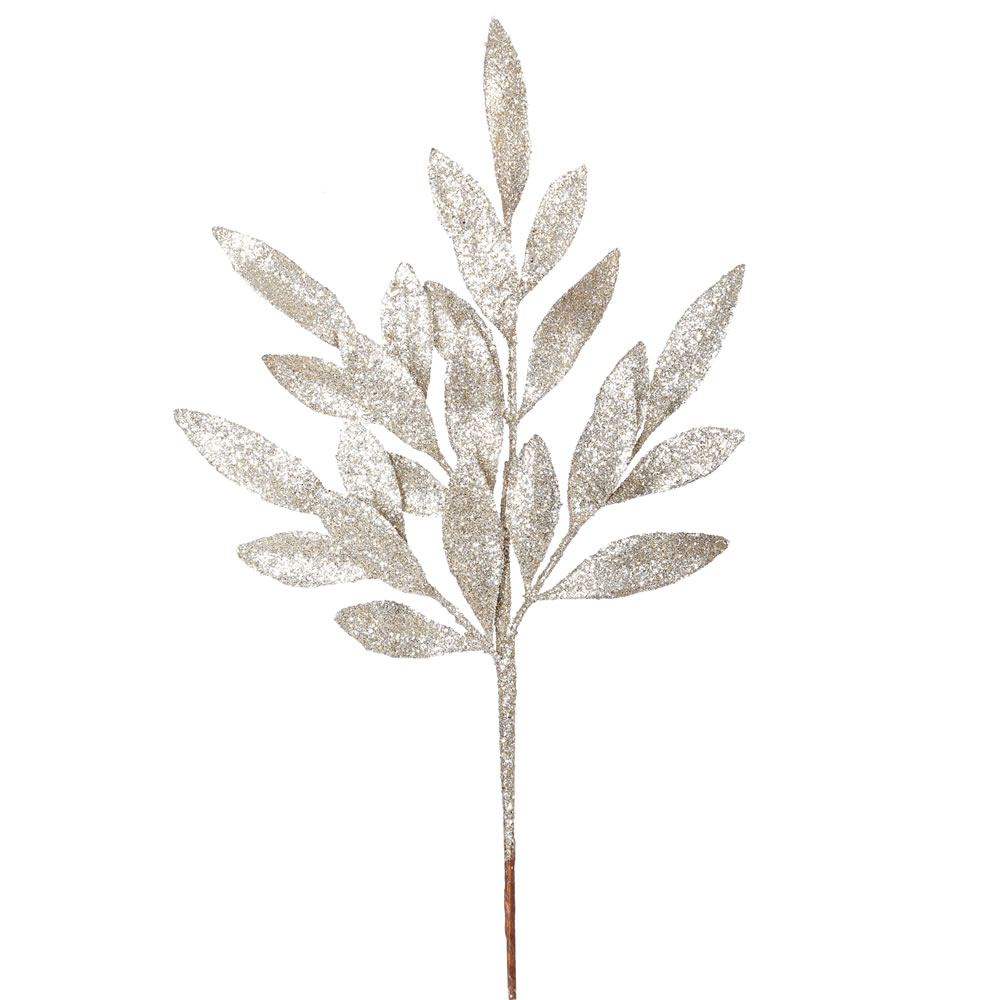 Vickerman 22" Glitter BayLeaf Artificial Christmas Spray