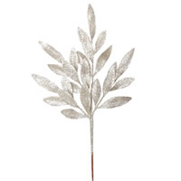 22" Champagne Glit BayLeaf Spray 12/Bg