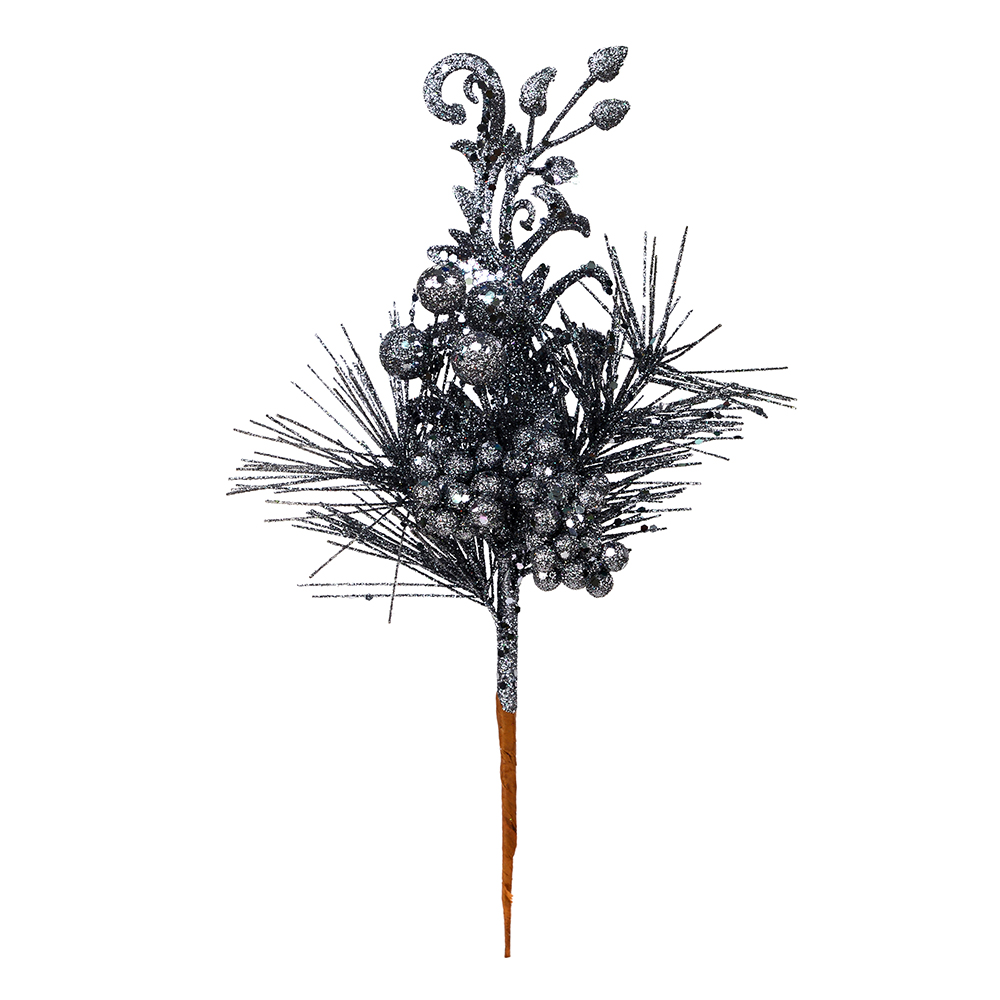 Vickerman 10" Berry Glitter Leaf Artificial Christmas Pick