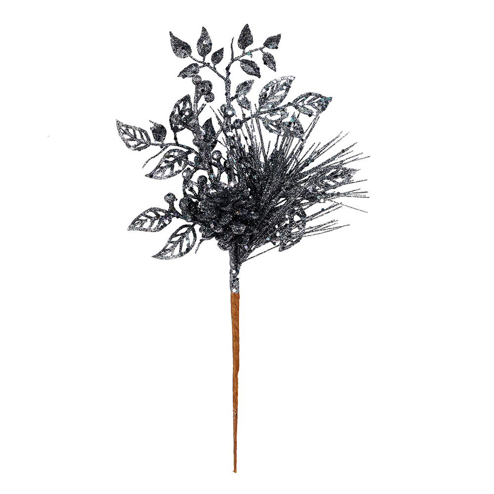 Vickerman 10" Pinecone Glitter Leaf Artificial Christmas Pick