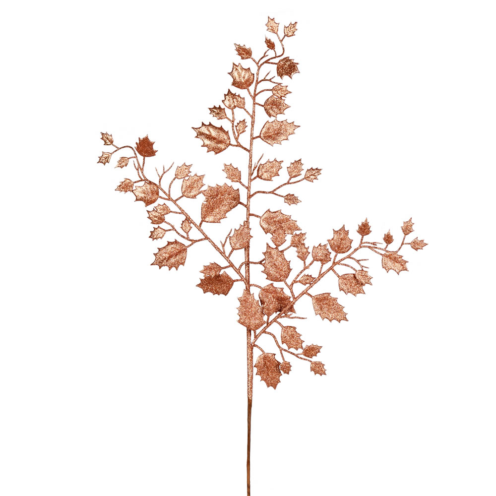 Vickerman 27" Glitter Holly Leaf Aritificial Christmas Spray