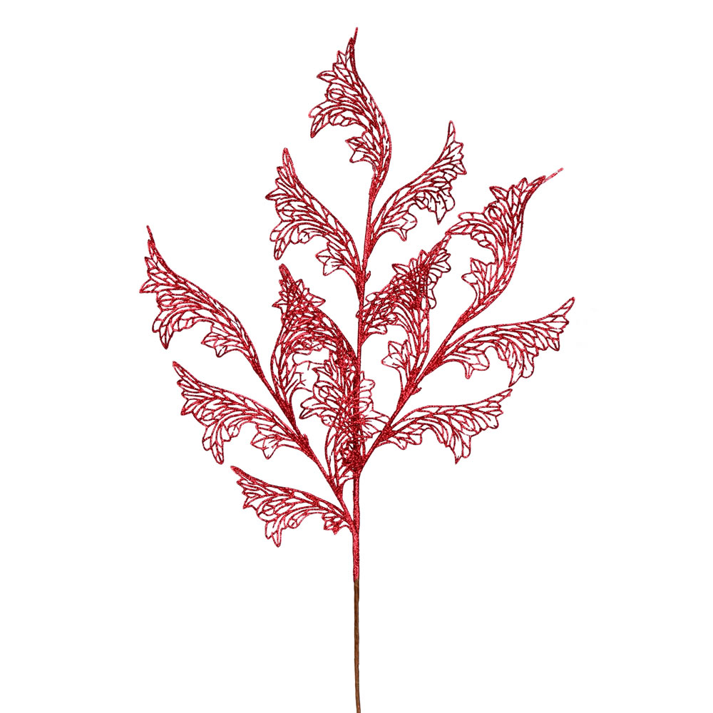 Vickerman 27" Glitter Coral Bells Leaf Lace Aritificial Christmas Spray