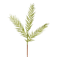 21" Lime Glittr Feather Fern Spray 12/Bx