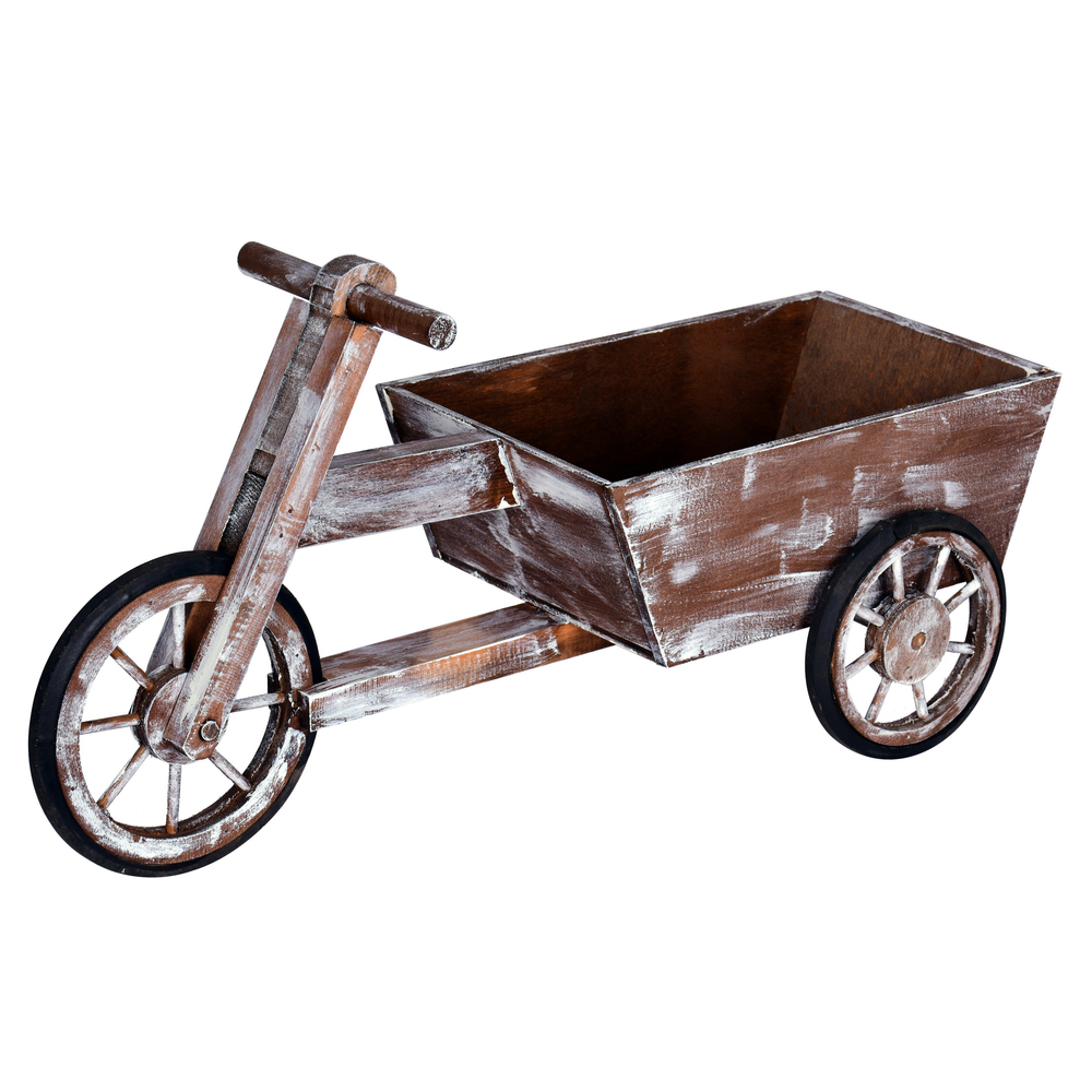 24" x 9" x 12" Wooden Tricycle Cart