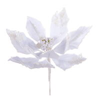 Vickerman Double Sided Artificial Velvet Poinsettia Pick