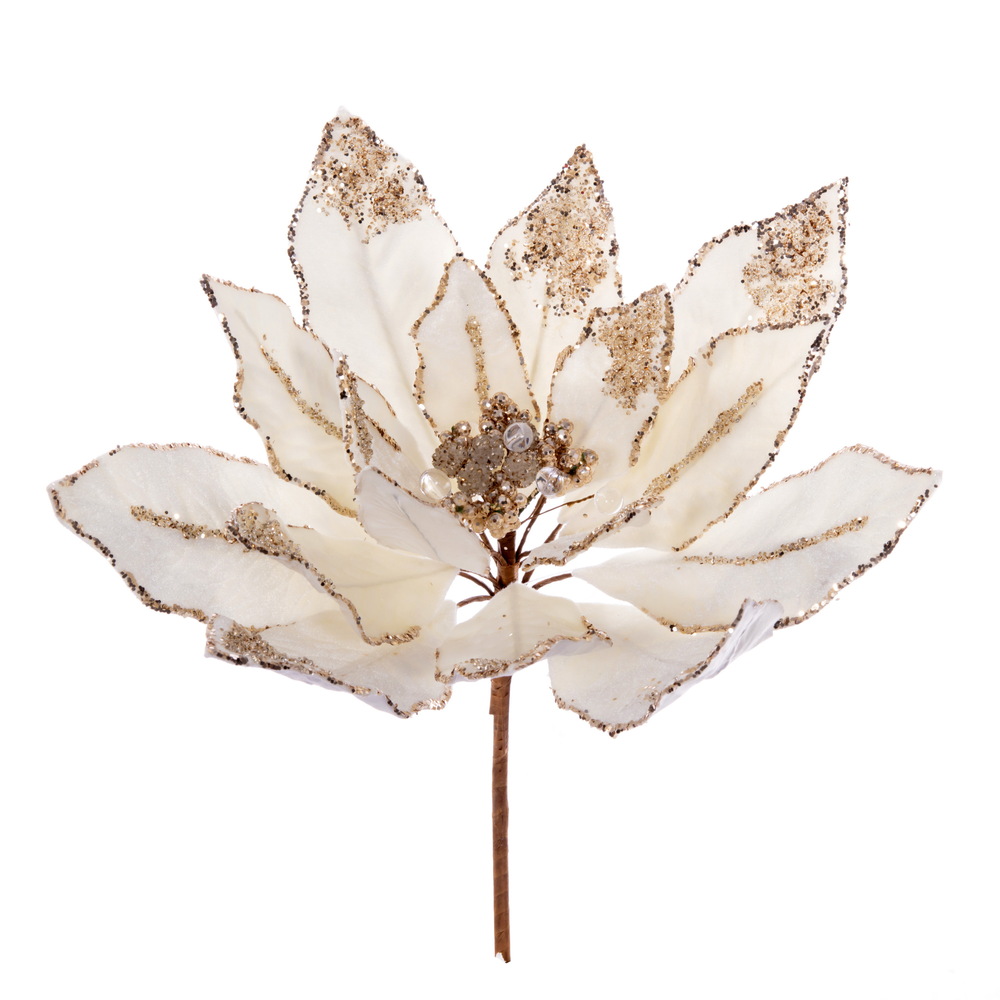 Vickerman Double Sided Artificial Velvet Poinsettia Pick