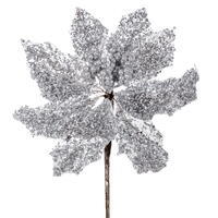 Vickerman Glitter Poinsettia Stem